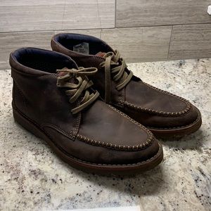 Clarks Mens Chukka Vargo Apron Leather Mot Toe Lace-Up Boots Brown Size 12